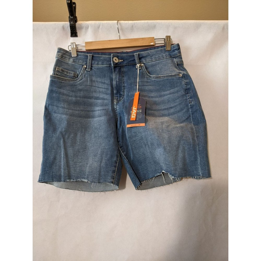 JagJeans Blue Boyfriend Cotton-Blend Denim Jean Shorts Size 6